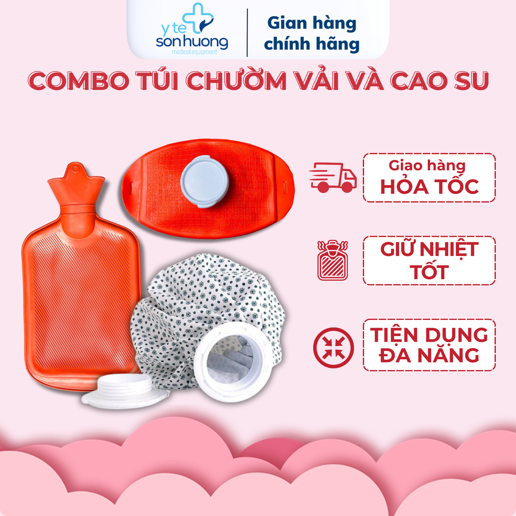 Combo túi chườm bụng (bao gồm Túi chườm nóng và túi chườm đá) - Set quà túi chườm bụng