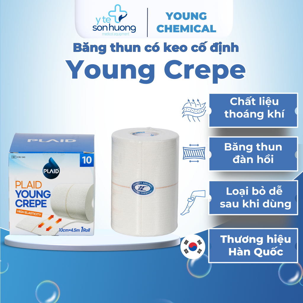 Băng thun có keo cố định Young Crepe