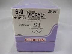 Vicryl 6/0 45cm Double 8mm 1/4c Spat W9752
