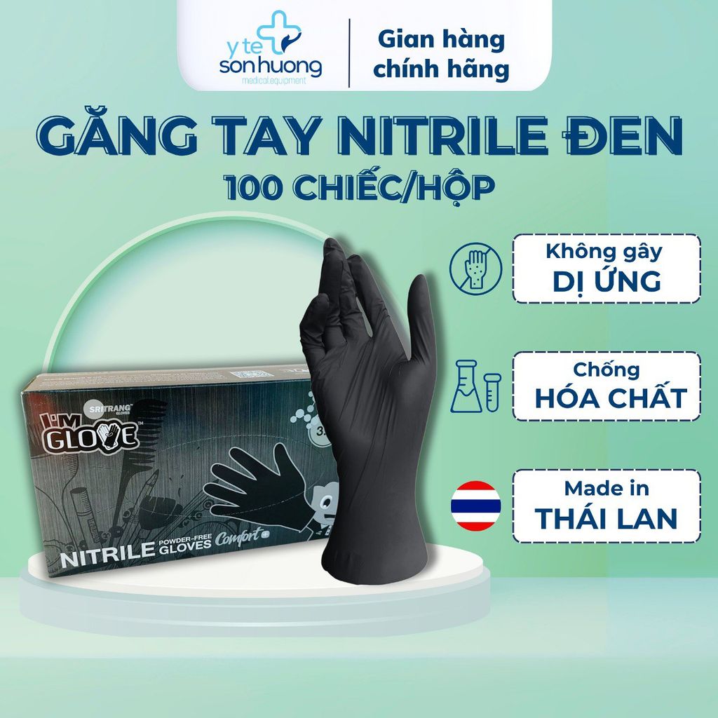 Găng tay y tế cao cấp Nitrile I'm Gloves Comfort+ 3.5gr (Màu đen)