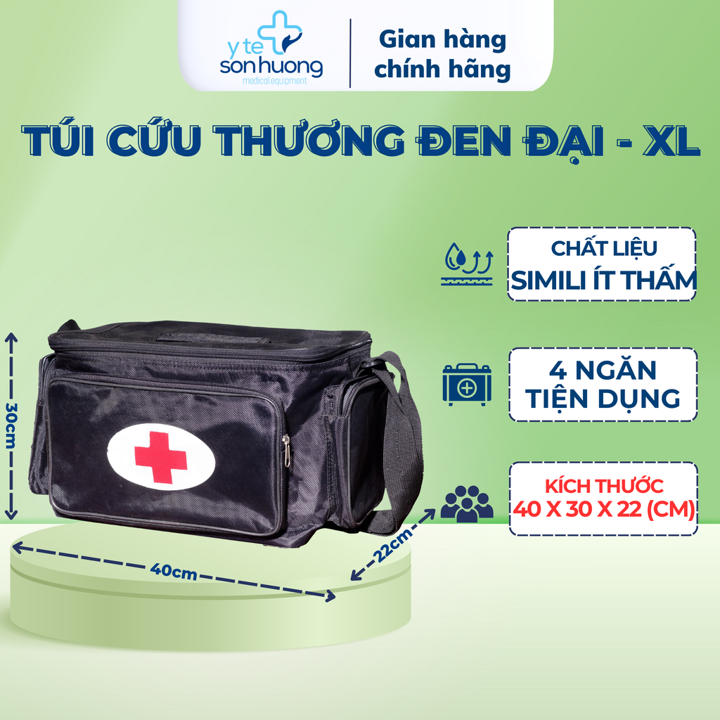 Túi cứu thương Đen Đại (size XL - 40x30x22cm)