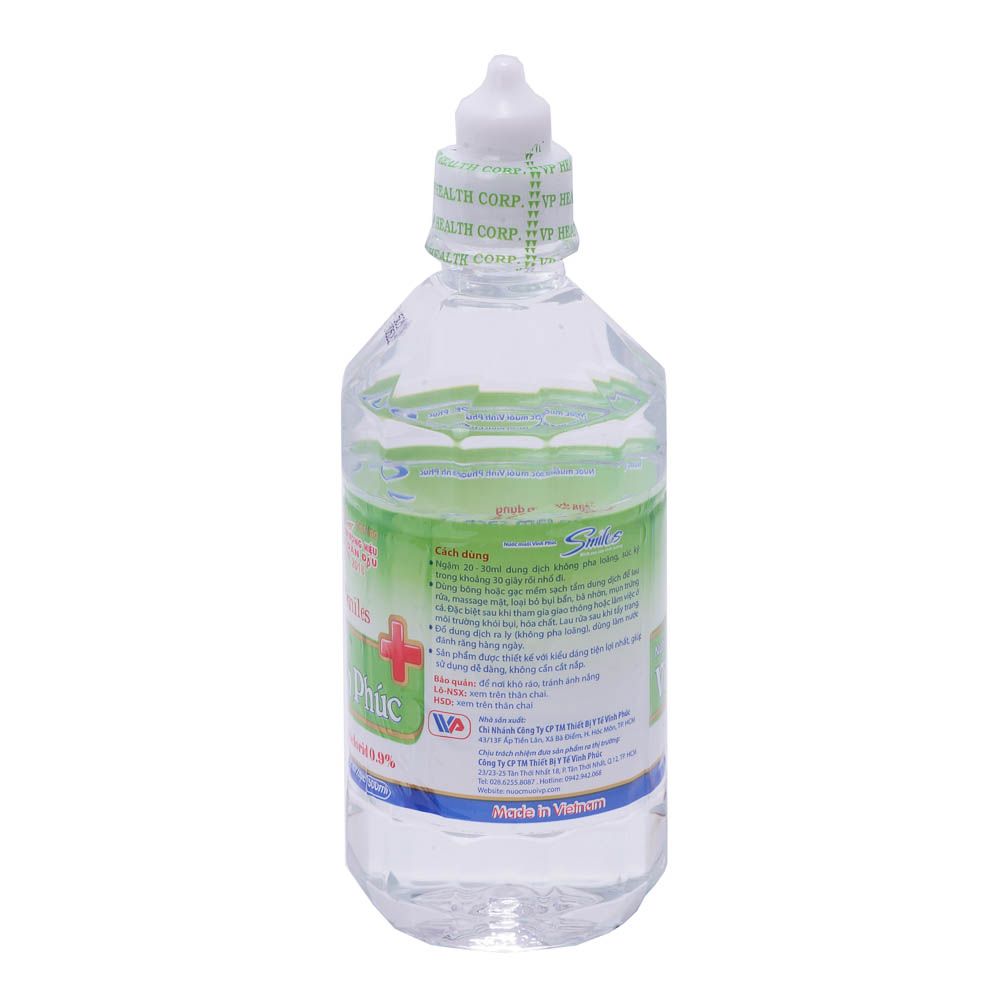 Nước muối sinh lý Nacl 0.9% Vĩnh Phúc (1000ml)