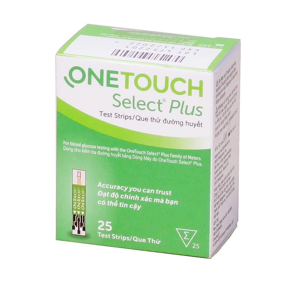 Que thử đường huyết Onetouch Select Plus (lọ 25 que)