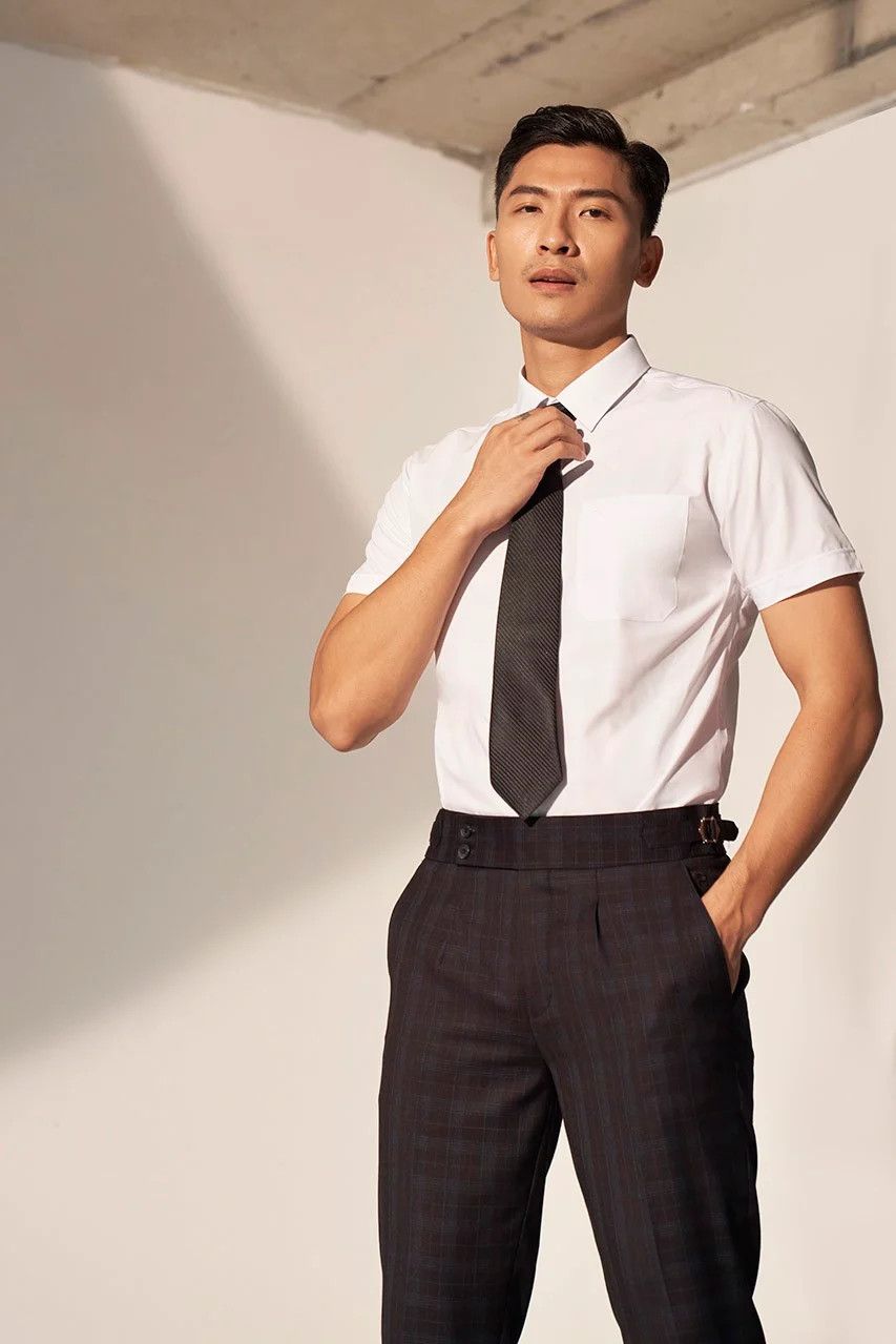 Áo sơ mi thiết kế, (Trắng kem) - 4SMCB008TRK