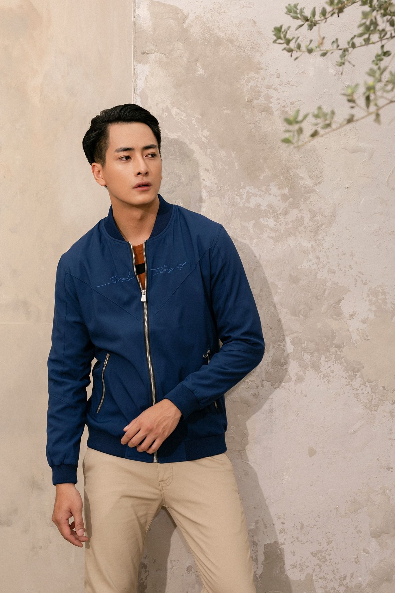 Áo gió 2 lớp thiết kế, (Tím than sáng) - 4AG2T003TTS