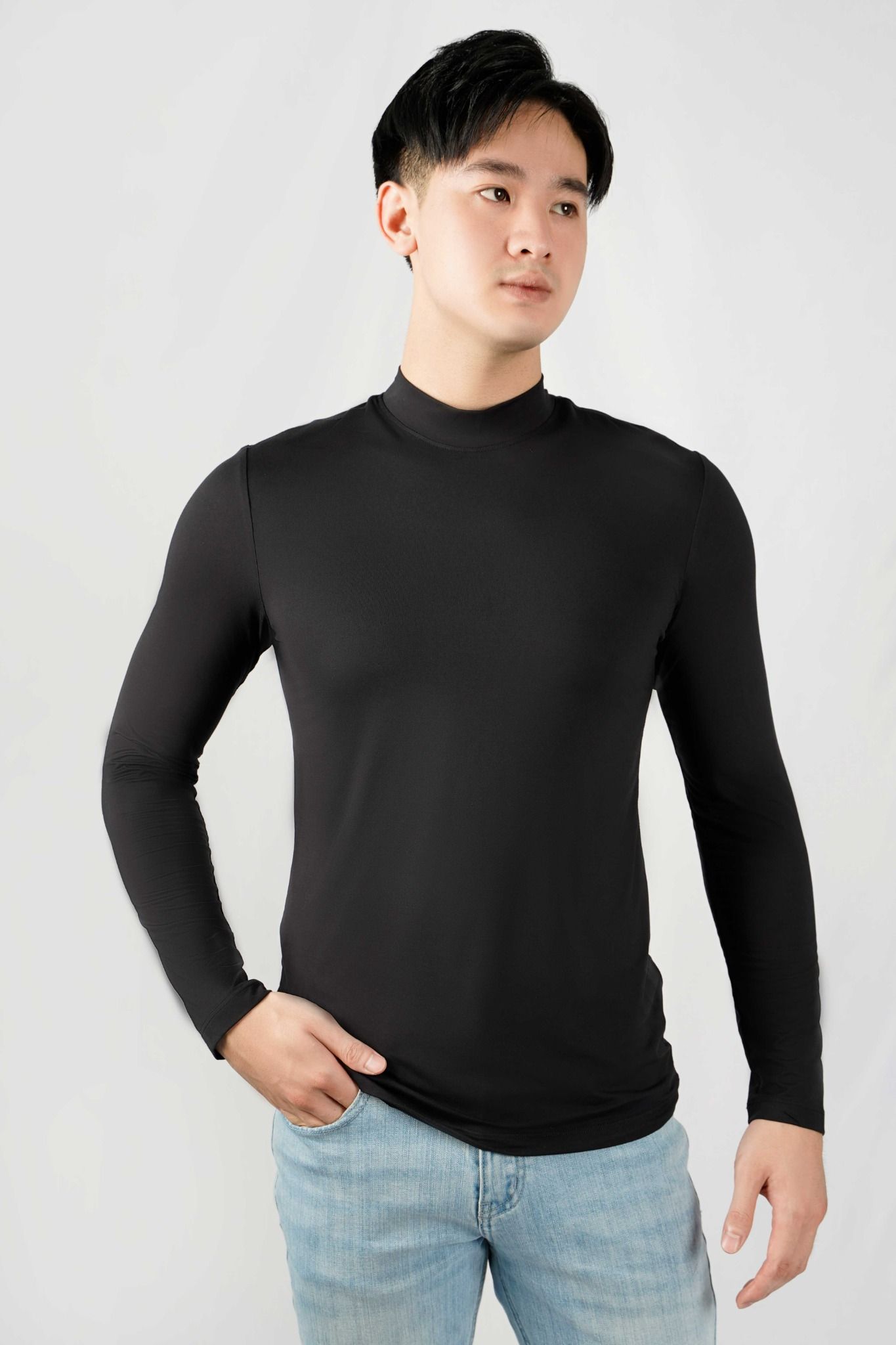 Áo thun nam cổ 3f, đen - 2101ATCB02DEN