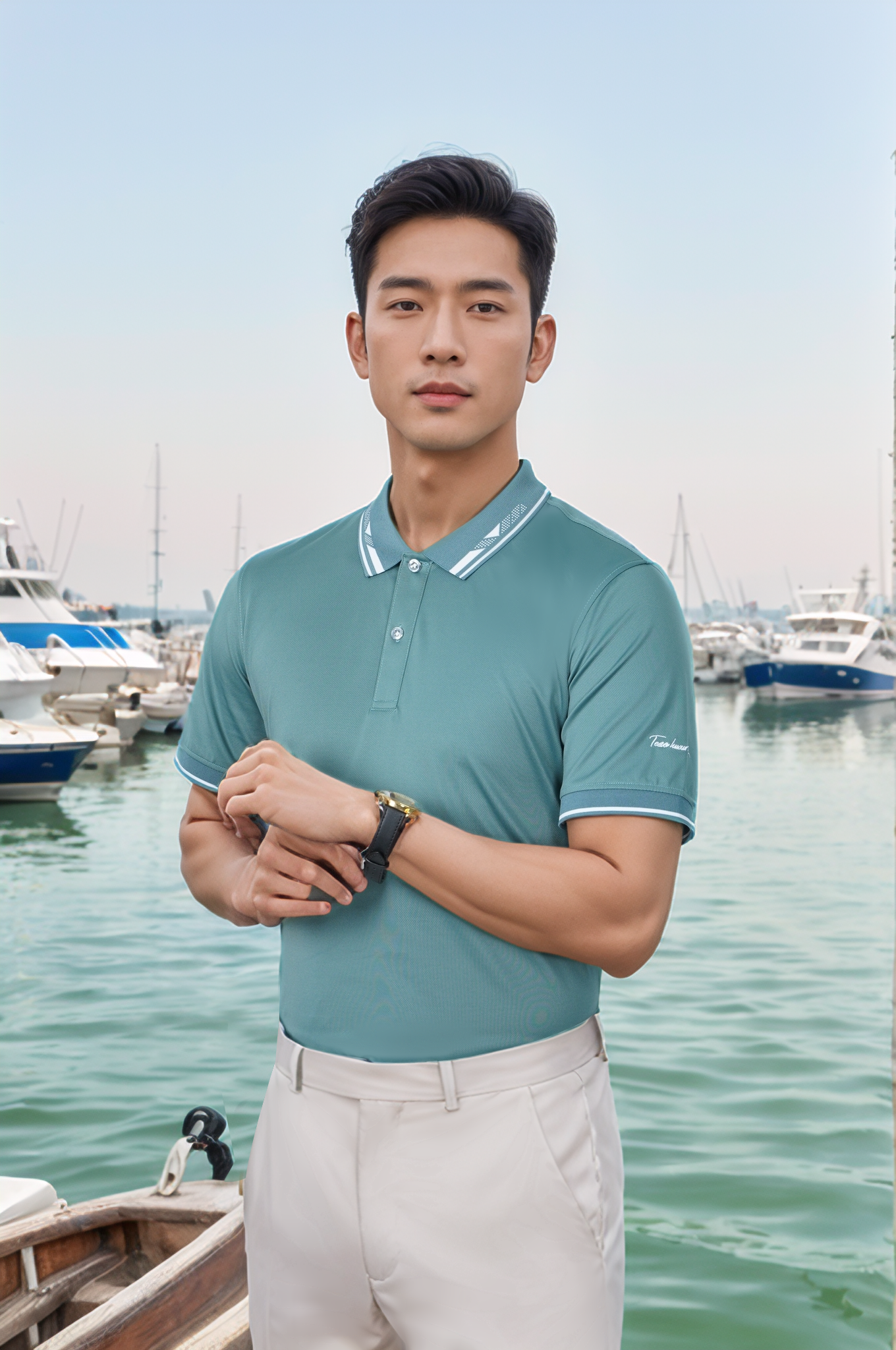 Áo polo nam thể thao thêu tay Tezo - 25APCT090