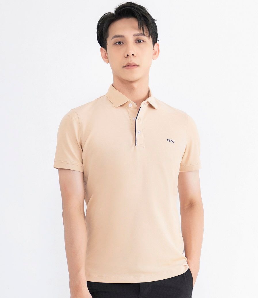 Áo polo nam cổ đức, thêu ngực, be - 2103APCB01BES