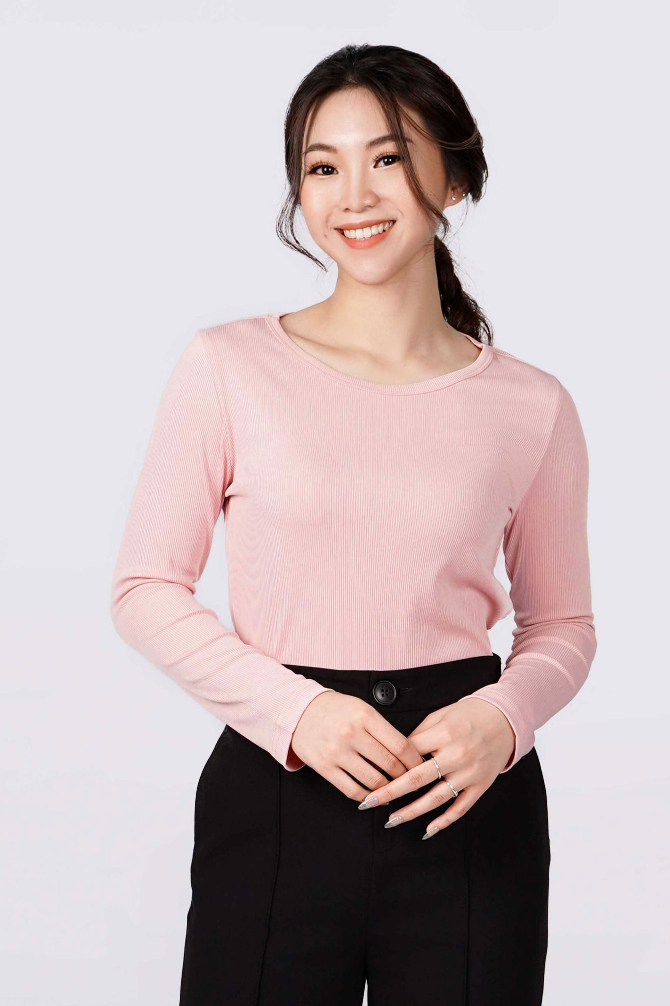 Áo thun tăm nữ cổ tròn