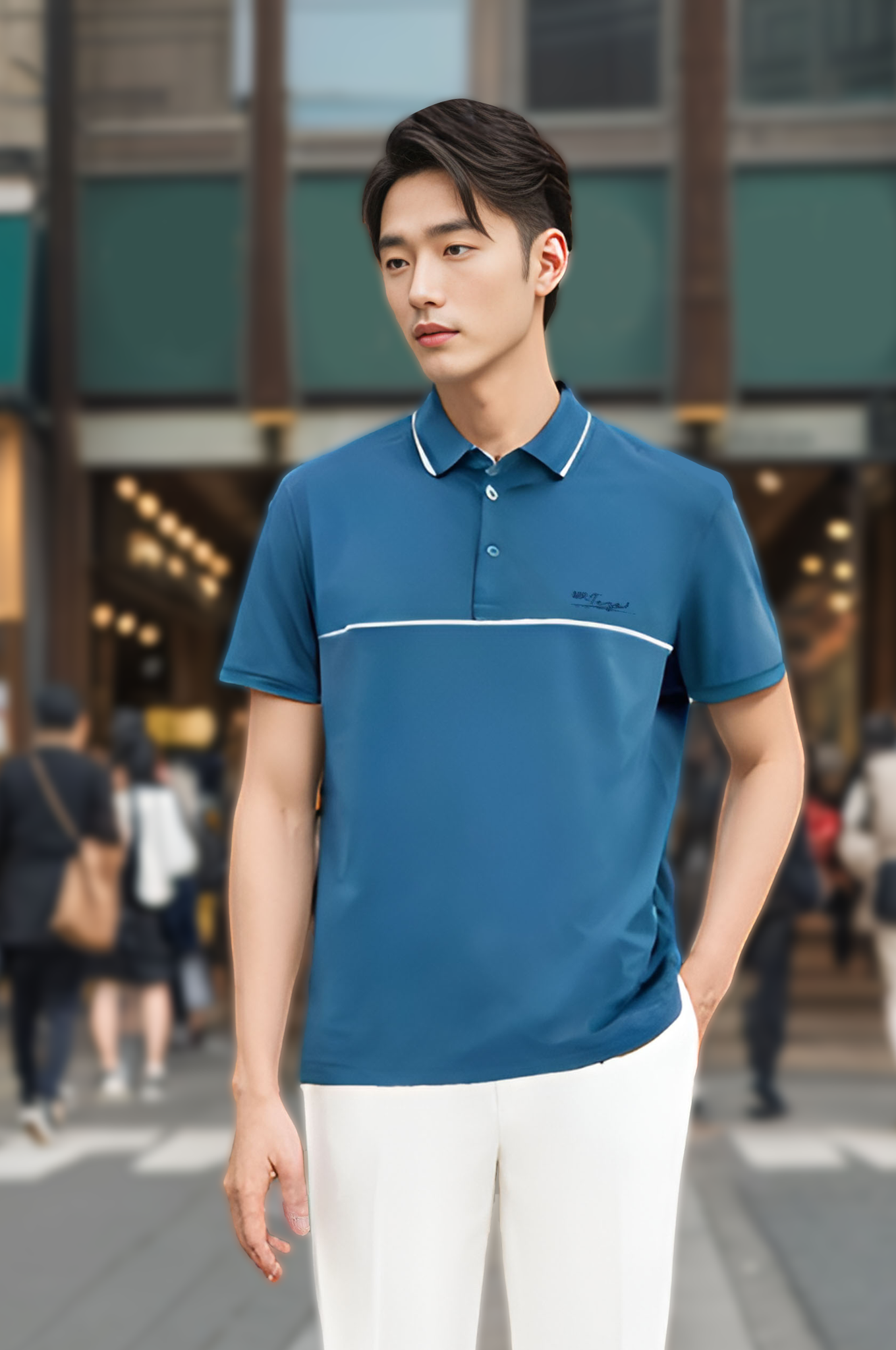 Áo polo nam thiết kế line ngực Rayon Tezo - 24APCT057