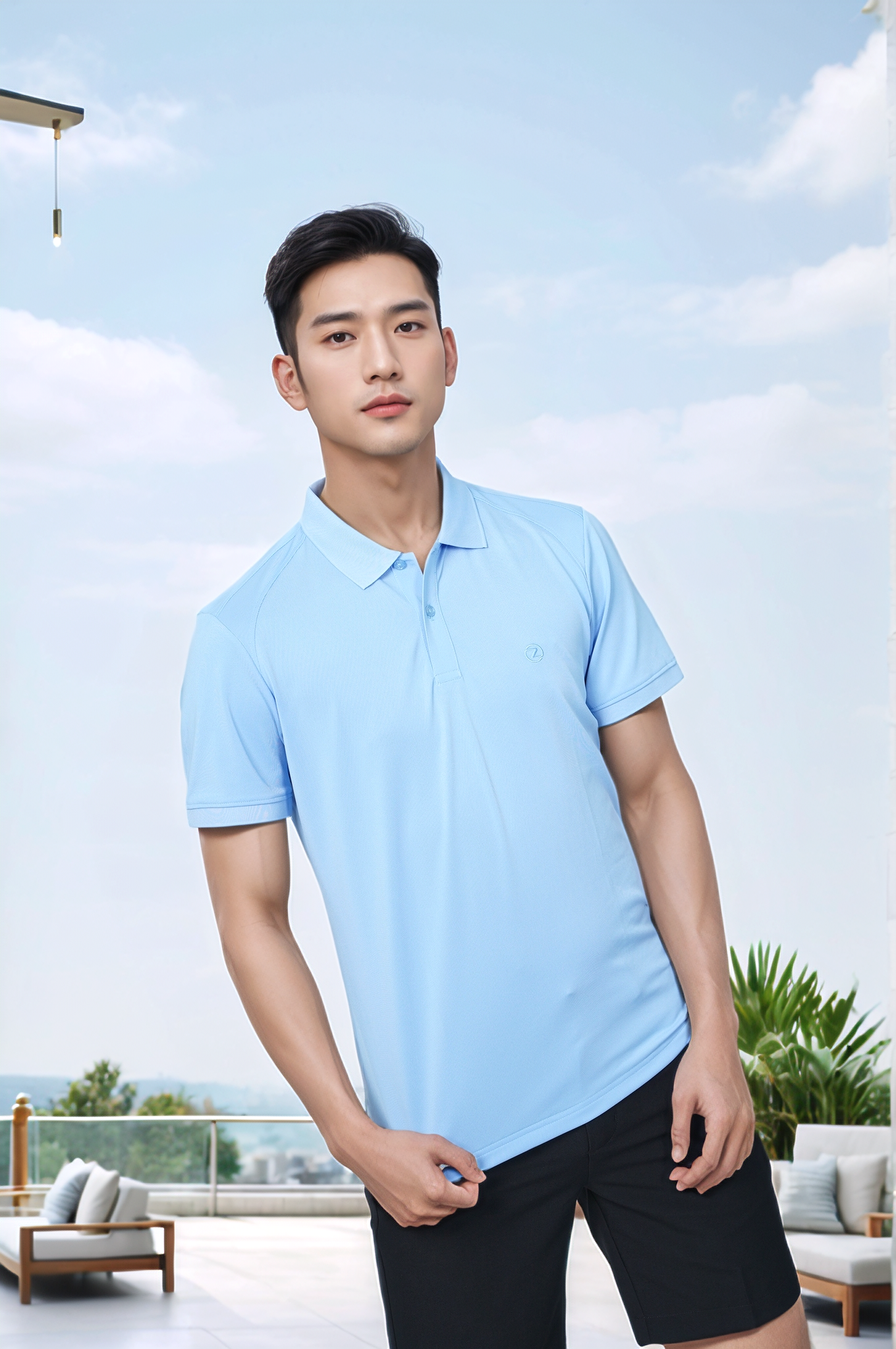 Áo polo nam thiết kế thêu logo ngực Tezo - 24APCT058
