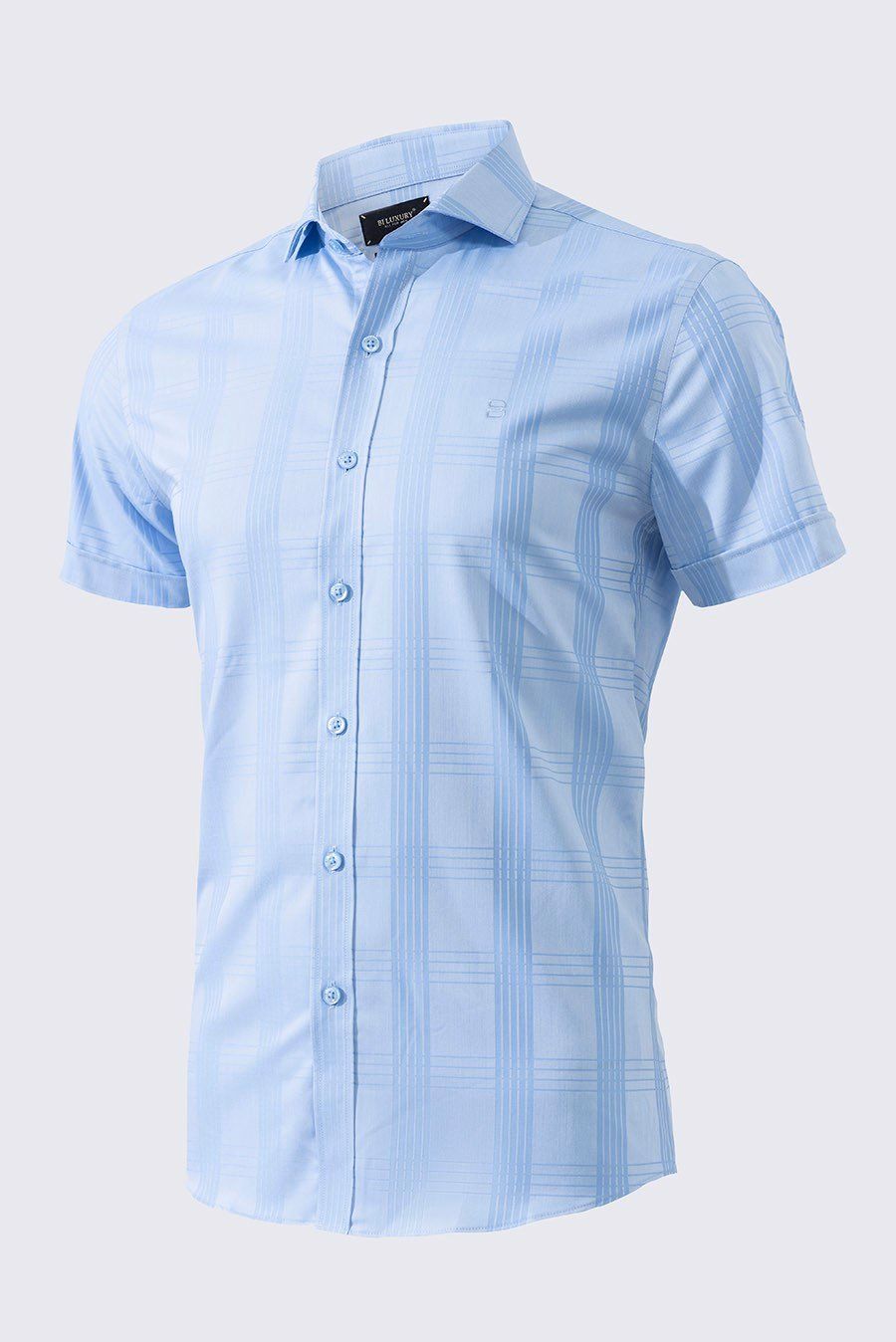 Áo sơ mi nam cộc tay caro, (Xanh) - 4SMCC006XAH