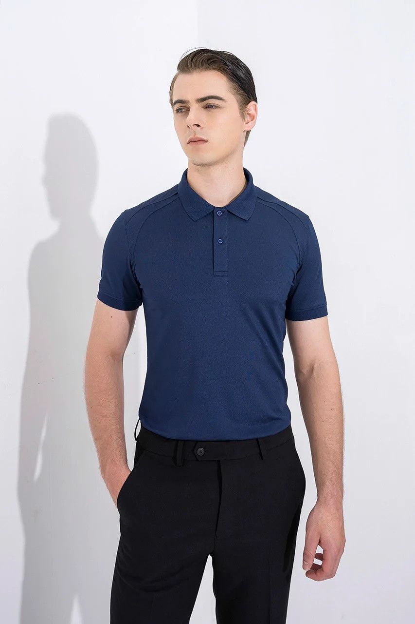 Áo polo cơ bản, (Tím than sáng) - 4APCB001TTS