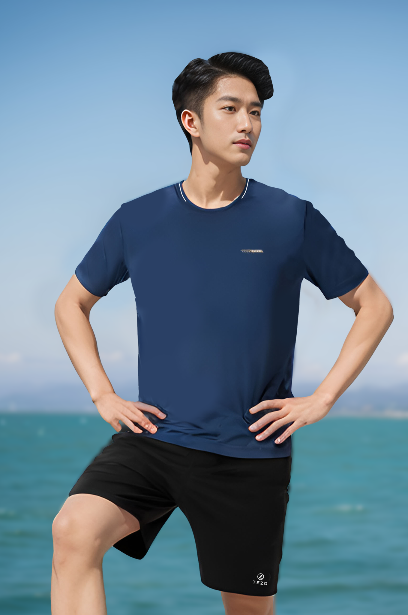 Áo phông nam thể thao in ngực Tezo - 24APOH029