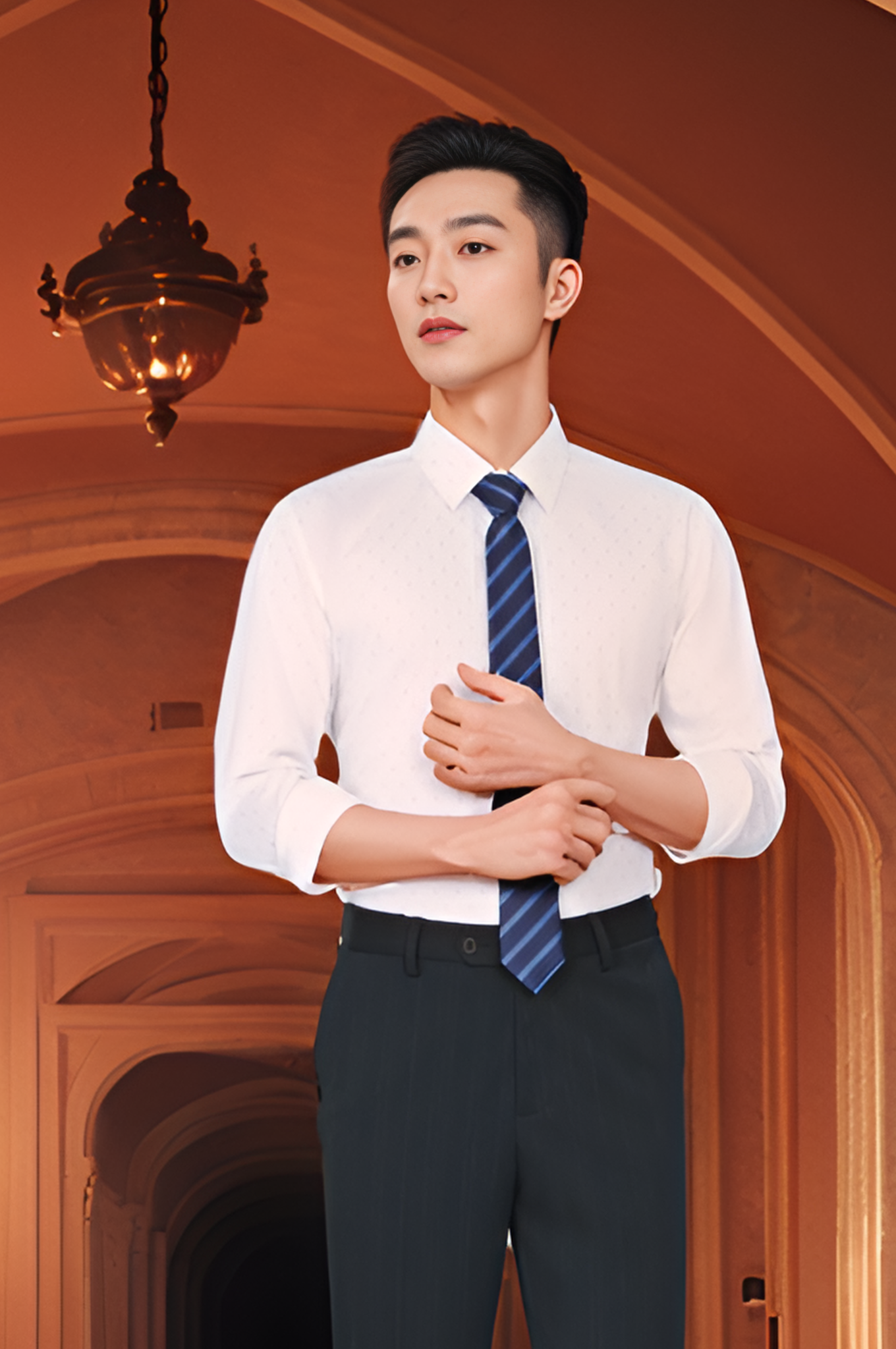Áo sơ mi nam dài tay sợi tre form body họa tiết Tezo - 24SMDH019