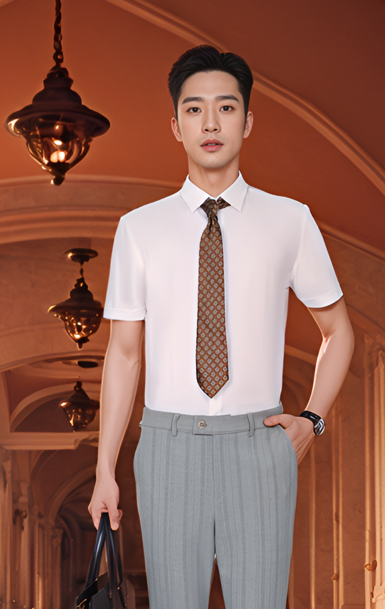 Áo sơ mi nam cộc tay Tezo - 23SMCB005