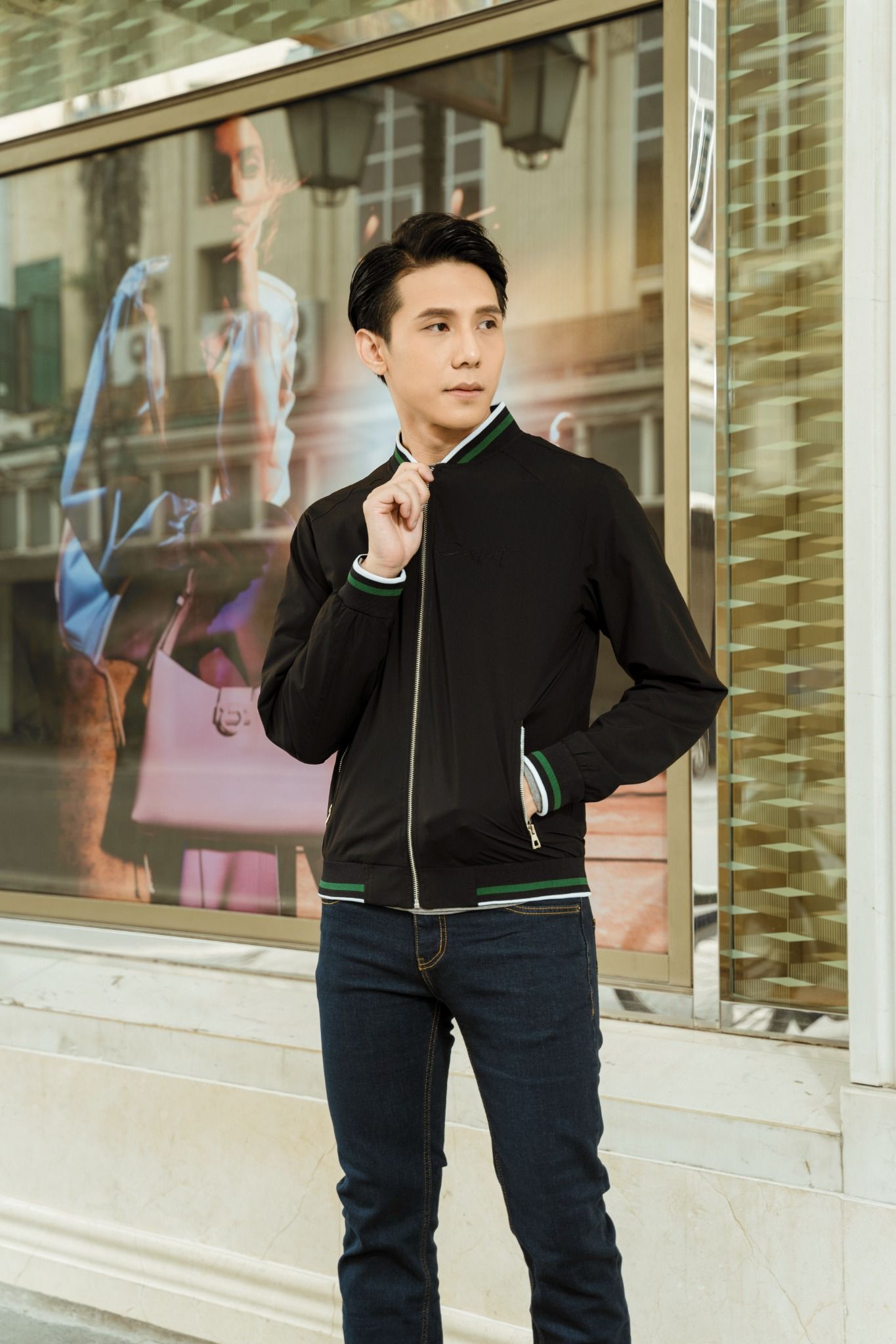 Áo gió 2 lớp cổ bomber thiết kế Tezo - 2110AGBT01
