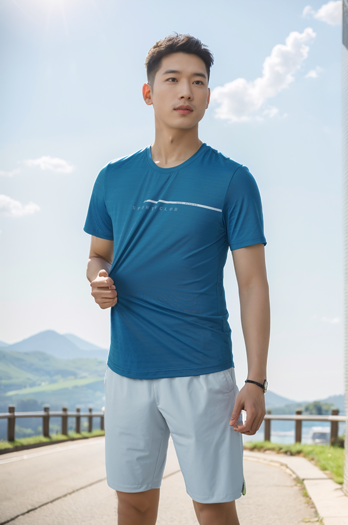 Áo phông nam thể thao in ngực Tezo - 25APOH039