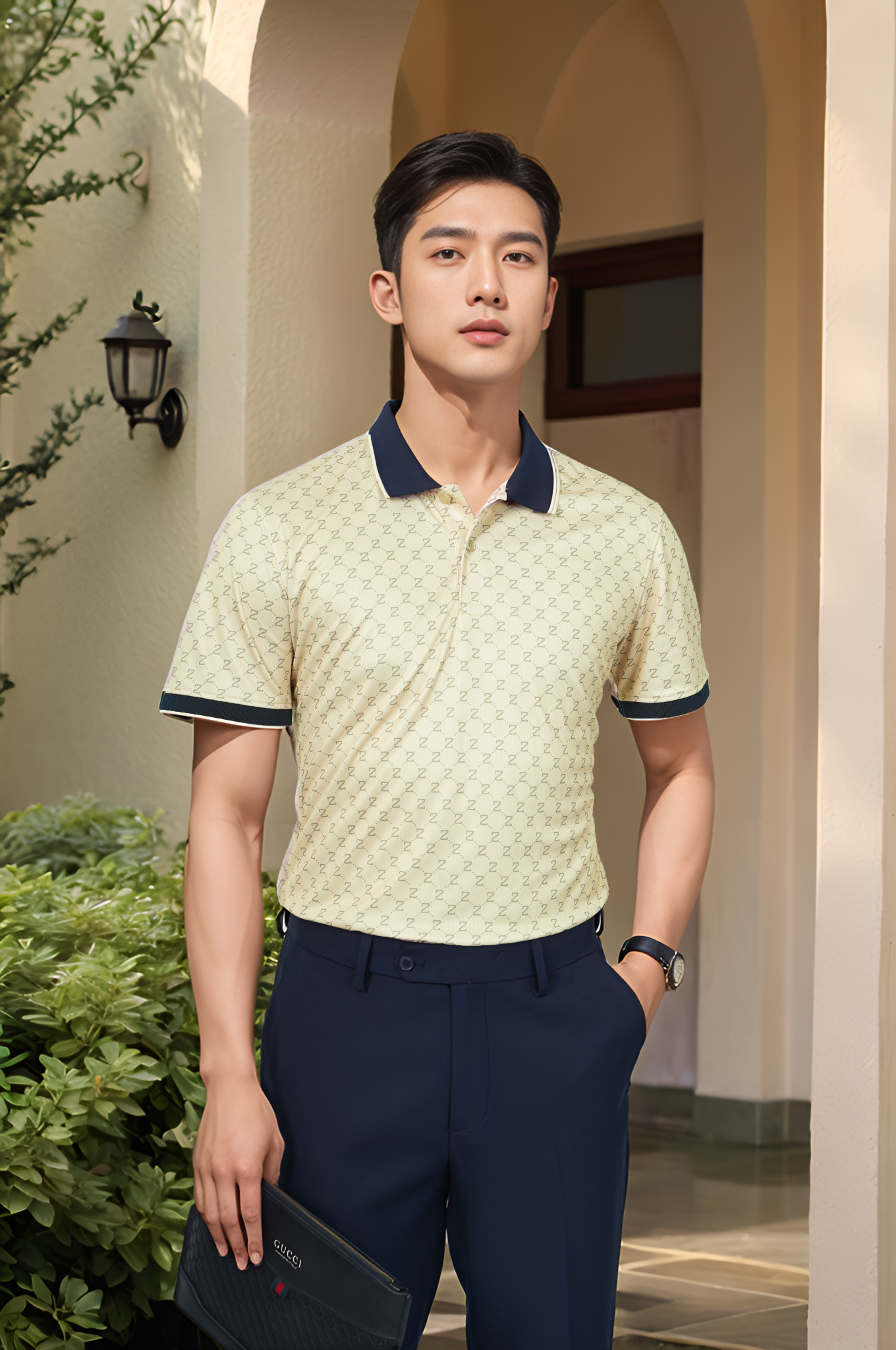 Áo polo nam in họa tiết Tezo - 25APCH077