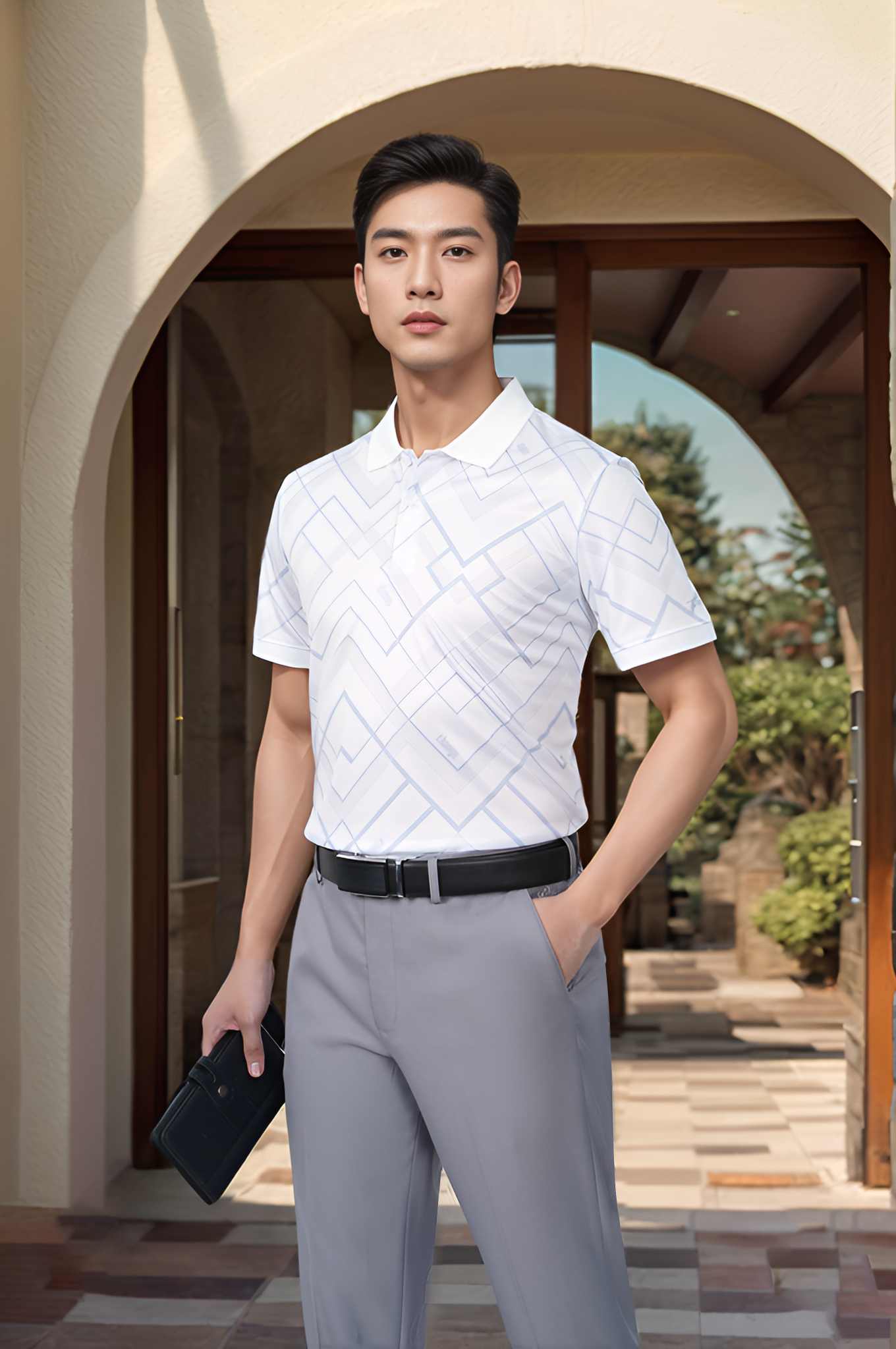Áo polo nam in họa tiết Tezo - 25APCH076