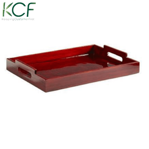 Bamboo rec tray with handle - Khay tre có tay cầm màu gỗ