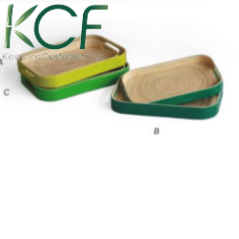 Bamboo rec tray with handle - Khay tre có tay cầm KCF 15-248