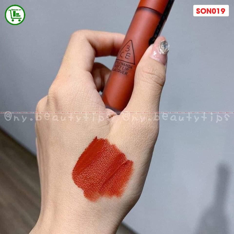 Son kem 3CE Null Set - đỏ gạch - đúng là tông màu HOT nhất 2019 .