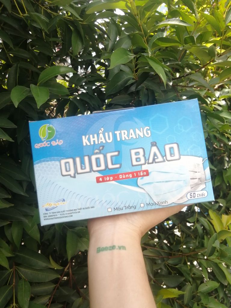 Khẩu Trang Y Tế 4 Lớp Vải Kháng Khuẩn Quốc Bảo