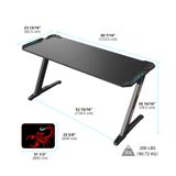 Eureka Ergonomic® 60'' Z Shaped Home Office Gaming Computer Desk with RGB Lights, Black