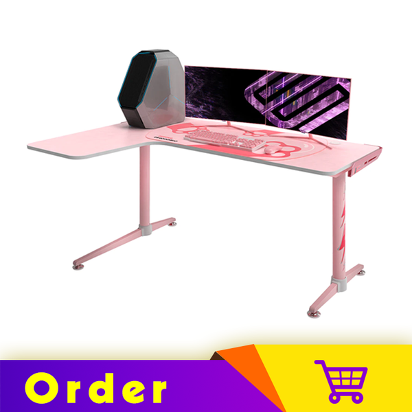 Eureka Gaming L Shaped 60'' Pinky Home Office E-sports Computer Desk, Lovely Computer & Gaming Setup, Left Side
