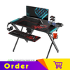 Eureka Ergonomic® 44'' X1-S Gaming Computer Desk with LED Lights, Cup Holder & Headphone Hook, Home Office Gaming Table, Black