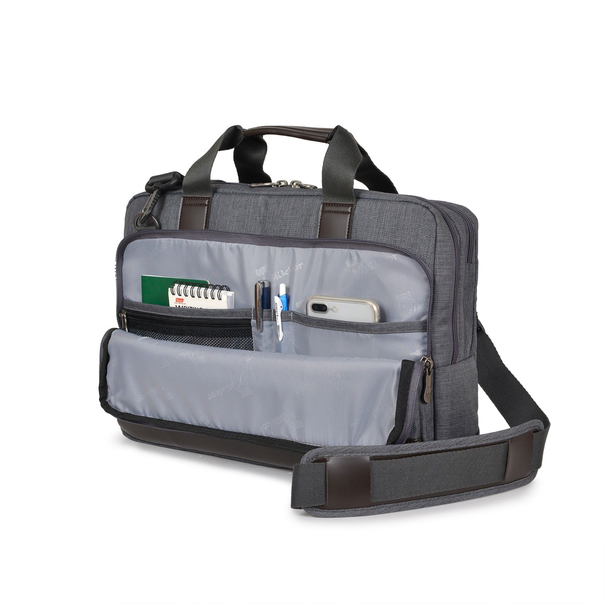 The Ralph Briefcase-Dark mouse grey