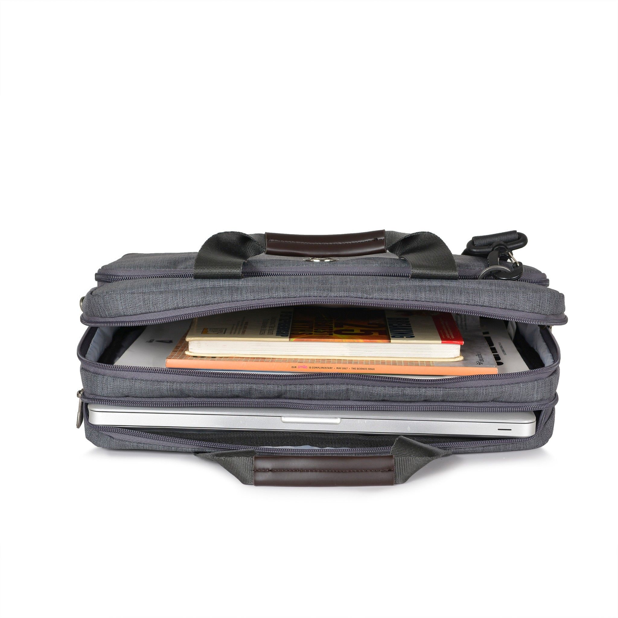 The Ralph Briefcase-Dark mouse grey