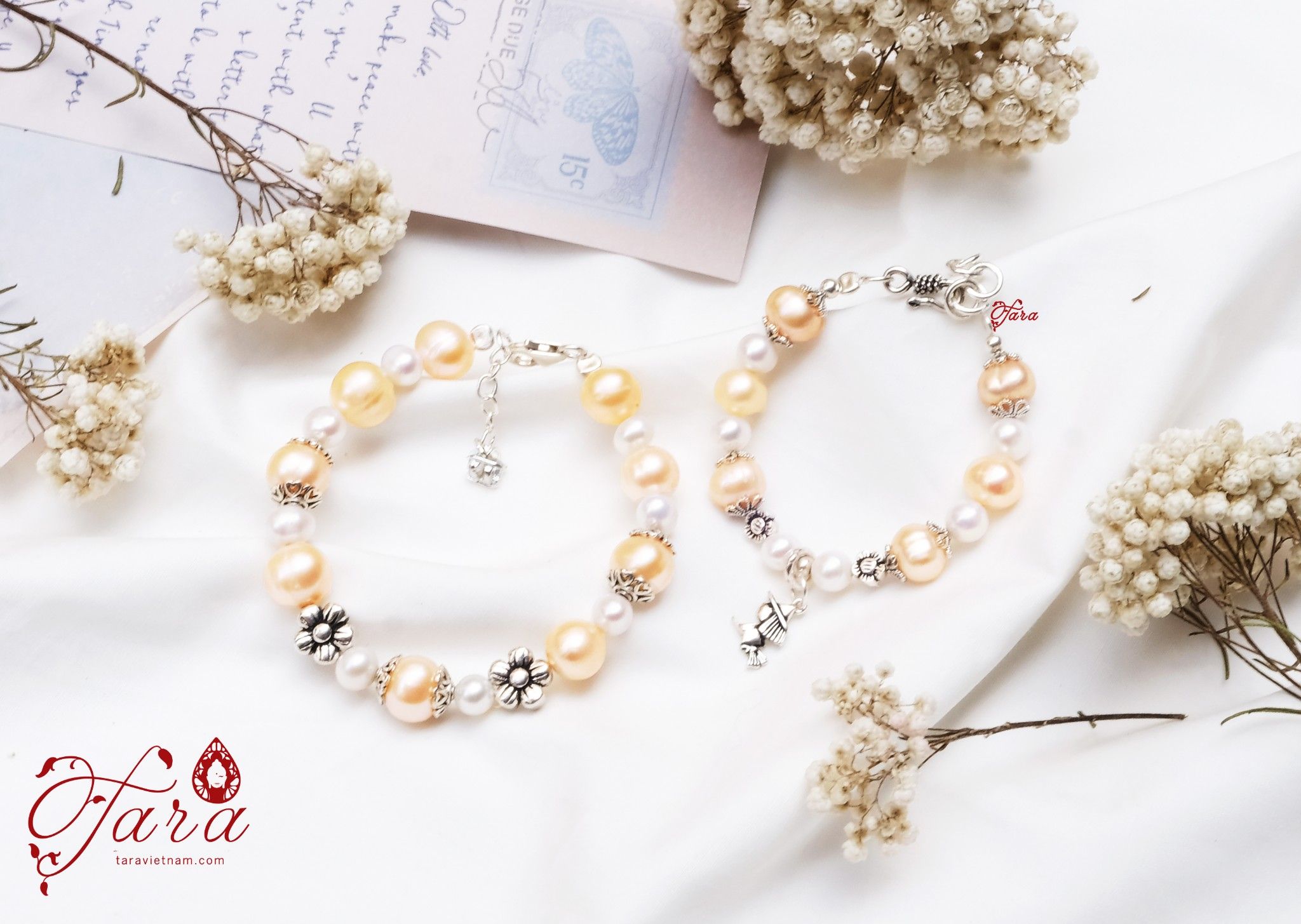 Bộ trang sức Mẹ và Bé - Ngọc trai mix Charm bạc 925 thanh khiết, dịu dàng
