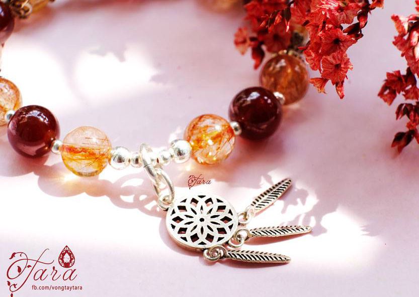 Garnet mix Thạch Anh Tóc đỏ