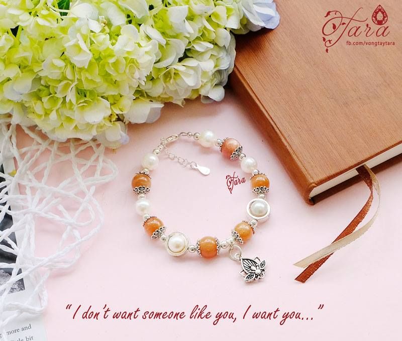 Sunstone (đá mặt trời) mix Ngọc trai