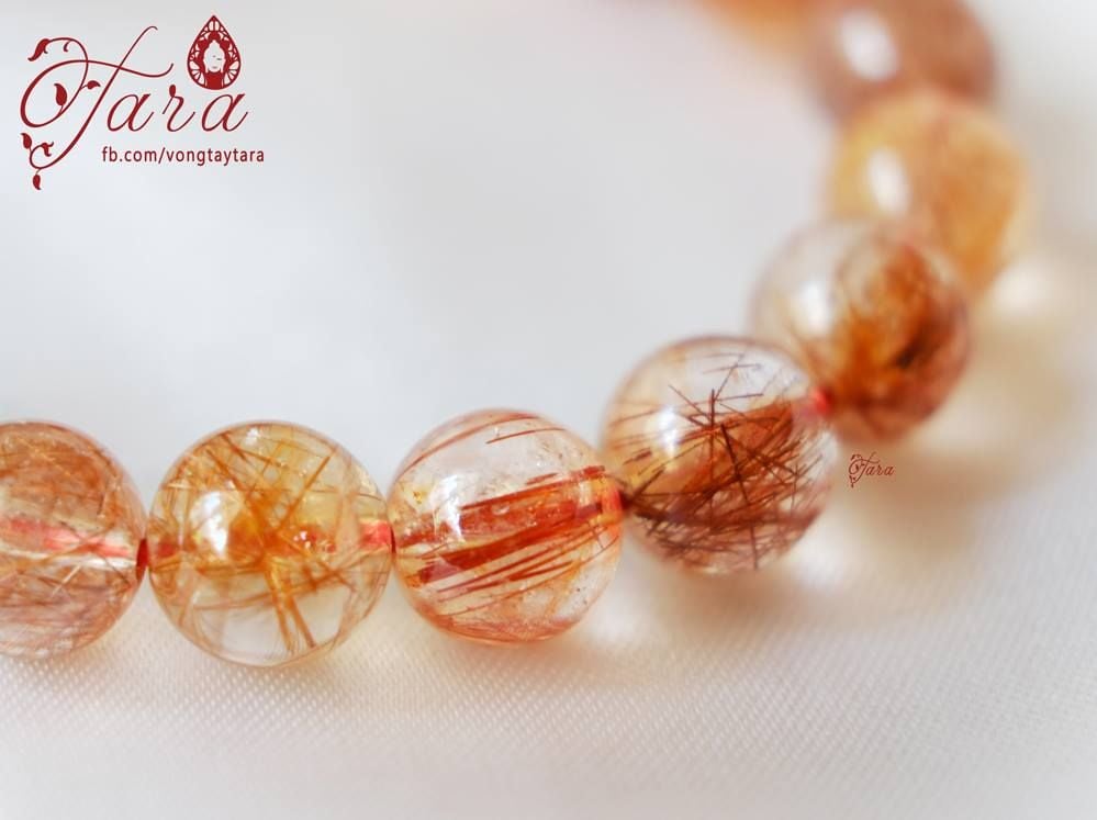 Garnet mix Thạch Anh Tóc Đỏ và charm bạc
