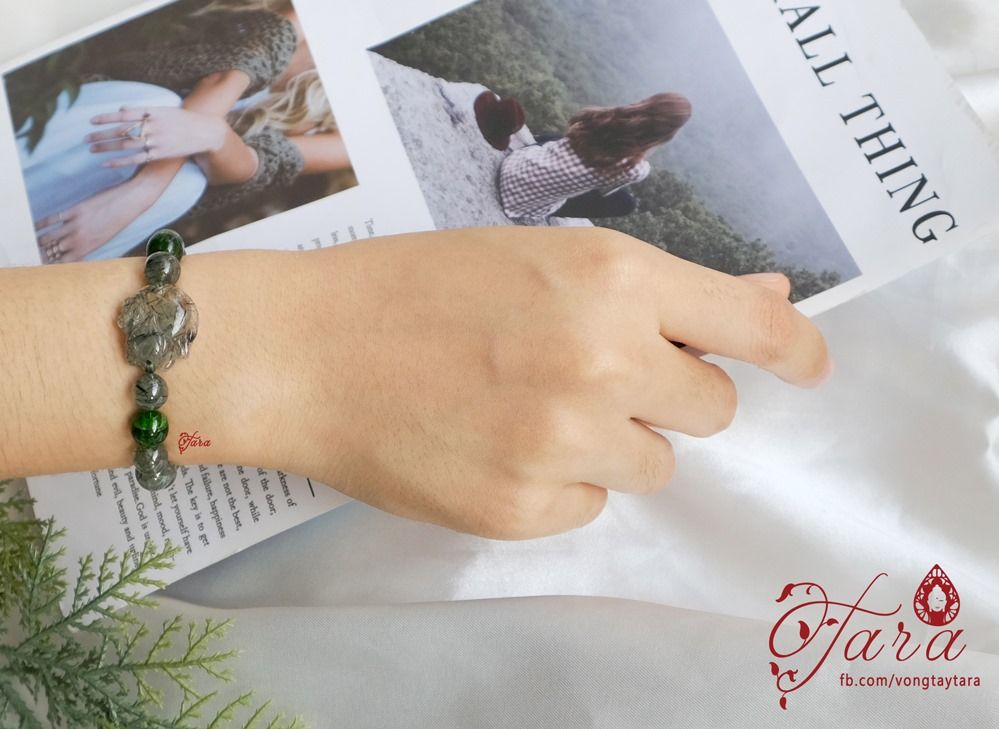 Vòng tay Diopside và Thạch Anh Tóc Xanh