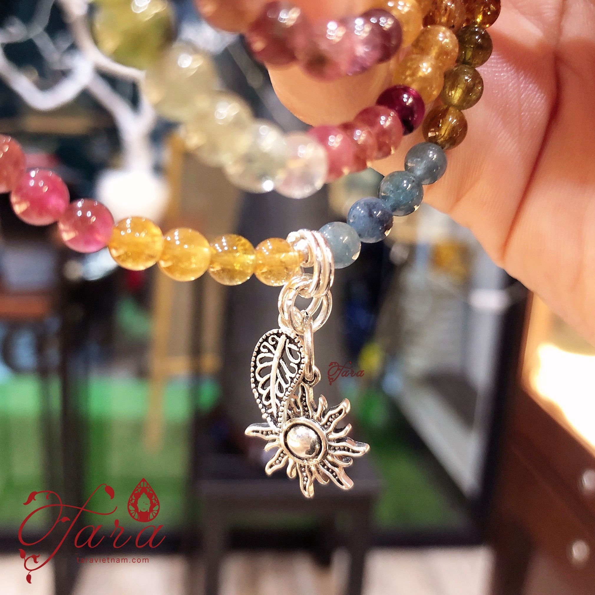 Chuỗi Tourmaline ngọt ngào mix Charm Bạc 925 cao cấp