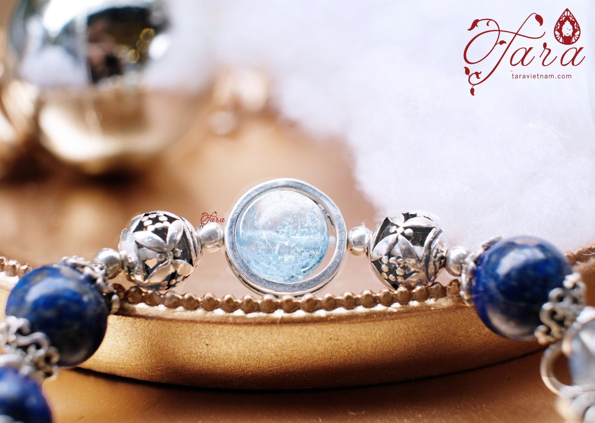 Bộ trang sức đá Topaz mix Lapis Lazuli , Kyanite cùng Charm Bạc 925 cao cấp