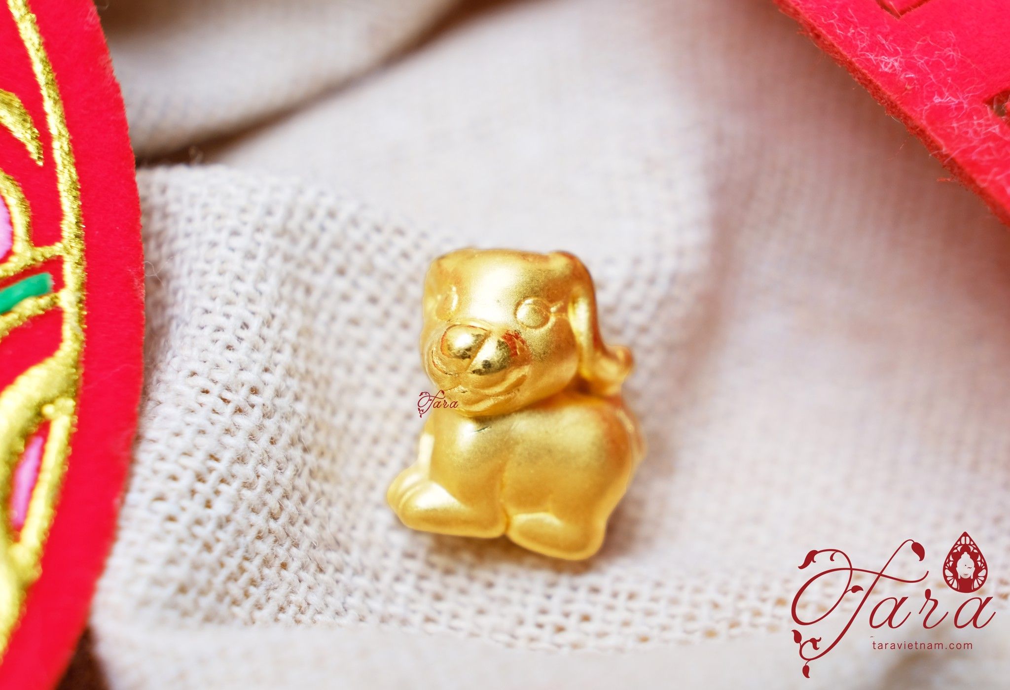 Charm Con Giáp- Tuổi Tuất- Vàng 24k nguyên chất (9999)