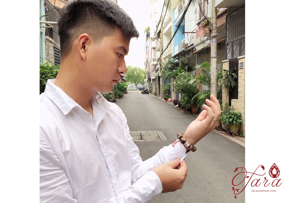 Vòng cặp Trầm Hương mix Charm Bạc Thái 925 cao cấp