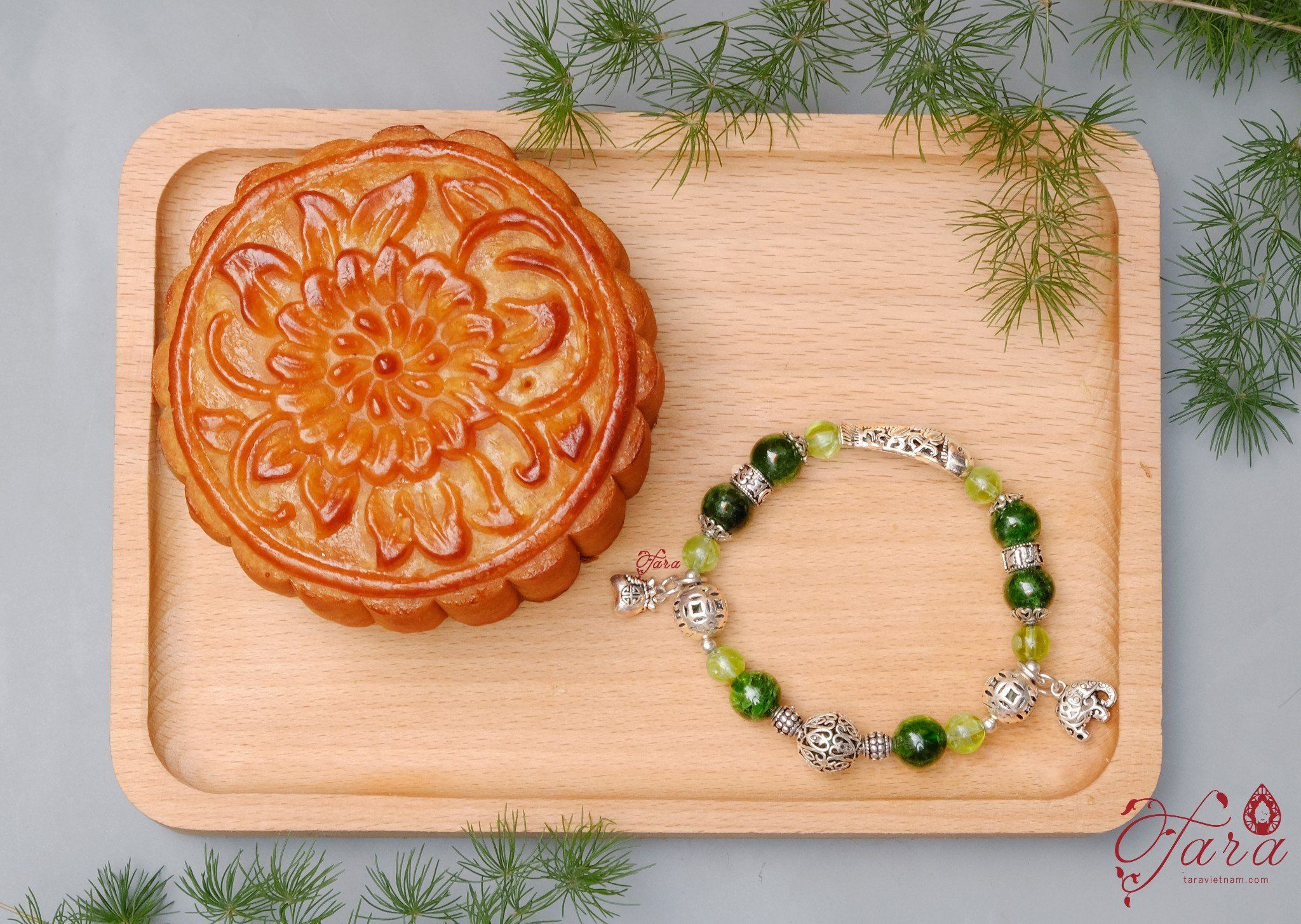 Vòng tay đá Diopside sang trọng và Peridot thanh nhã