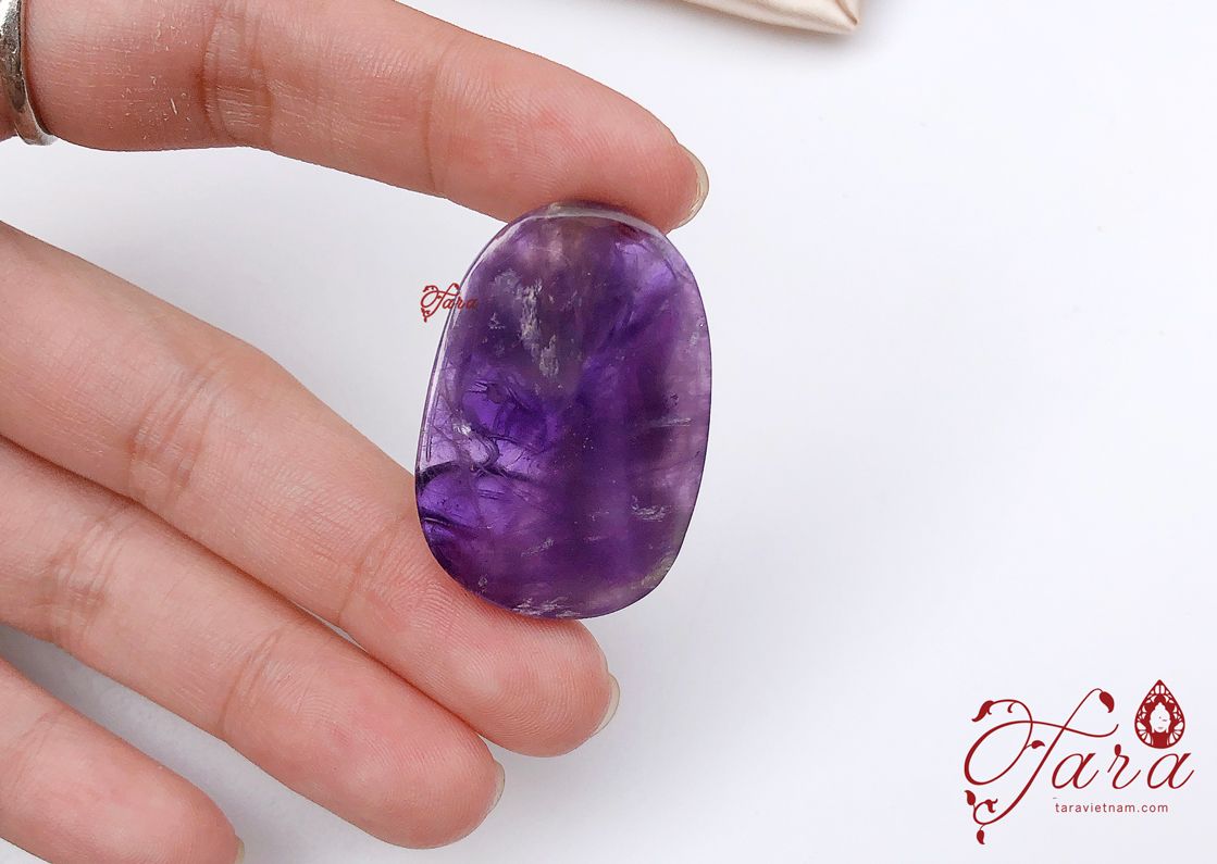 Hư Không Tạng Bồ Tát đá Thạch Anh Tím - Mặt dây chuyền