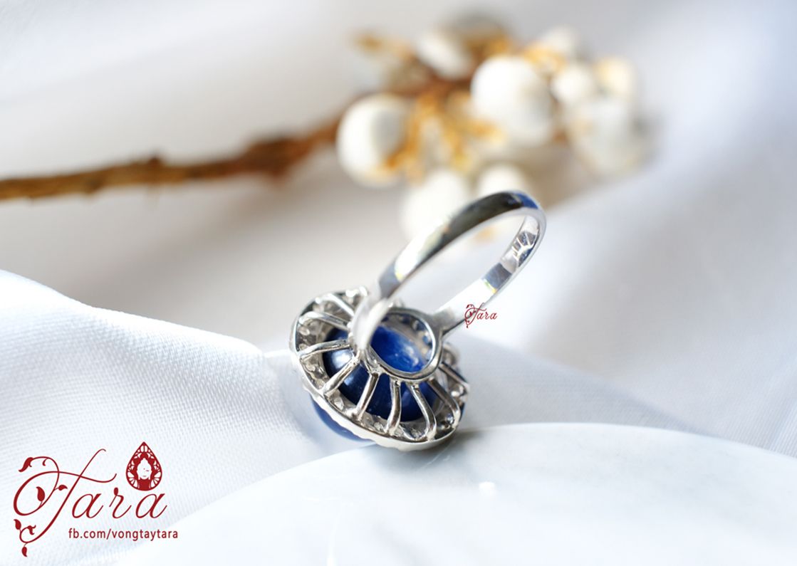 Nhẫn Kyanite Bạc phủ Bạch kim