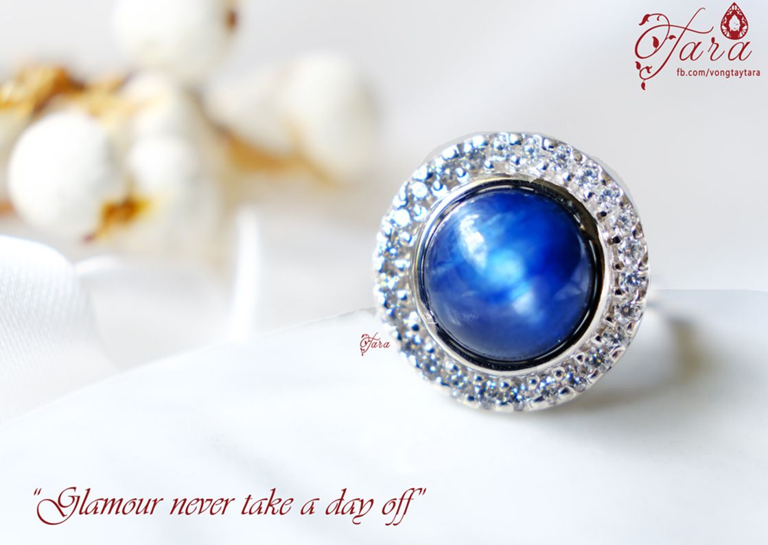Nhẫn Kyanite Bạc phủ Bạch kim
