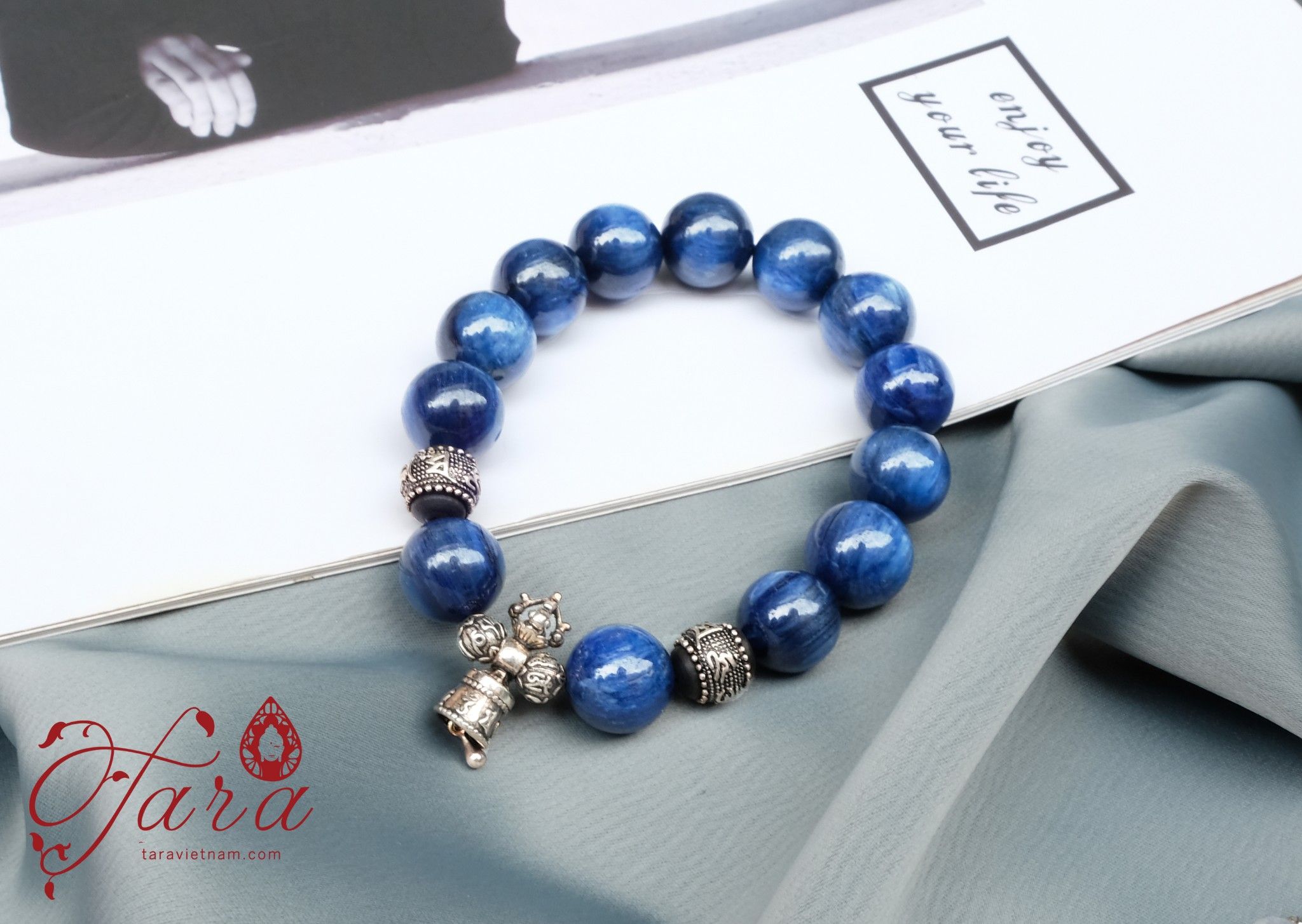 Vòng cặp đá Kyanite mix Aquamarine và Moonstone dàng tặng chàng và nàng
