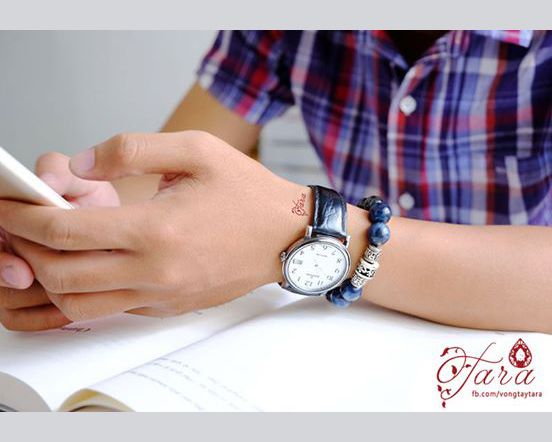 Đá Mắt Bão mix Charm Lục Tự Minh Chú nam tính