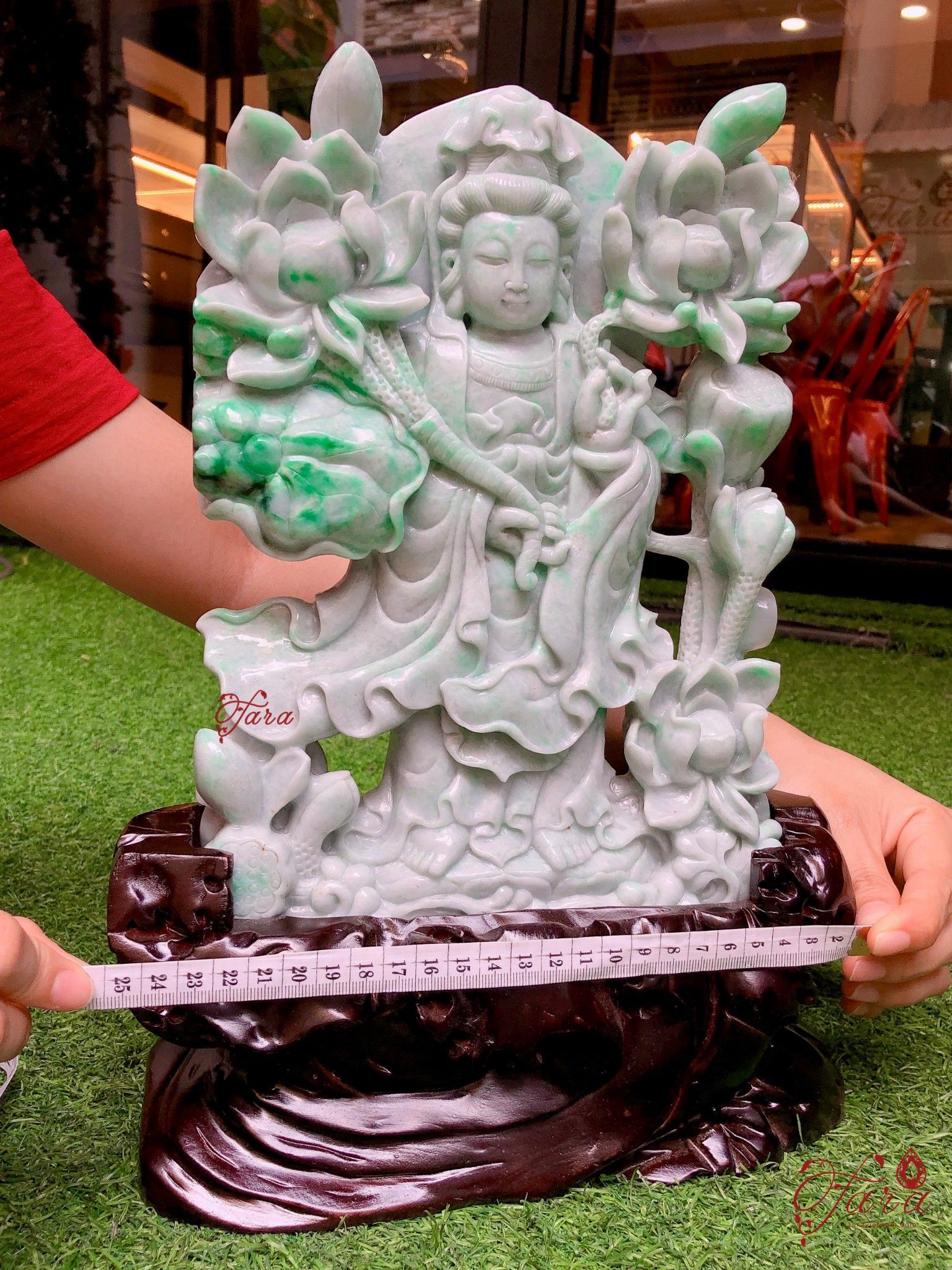 Tượng Quan Âm Như Ý Myanmar - Đá cẩm thạch nguyên khối thiên nhiên
