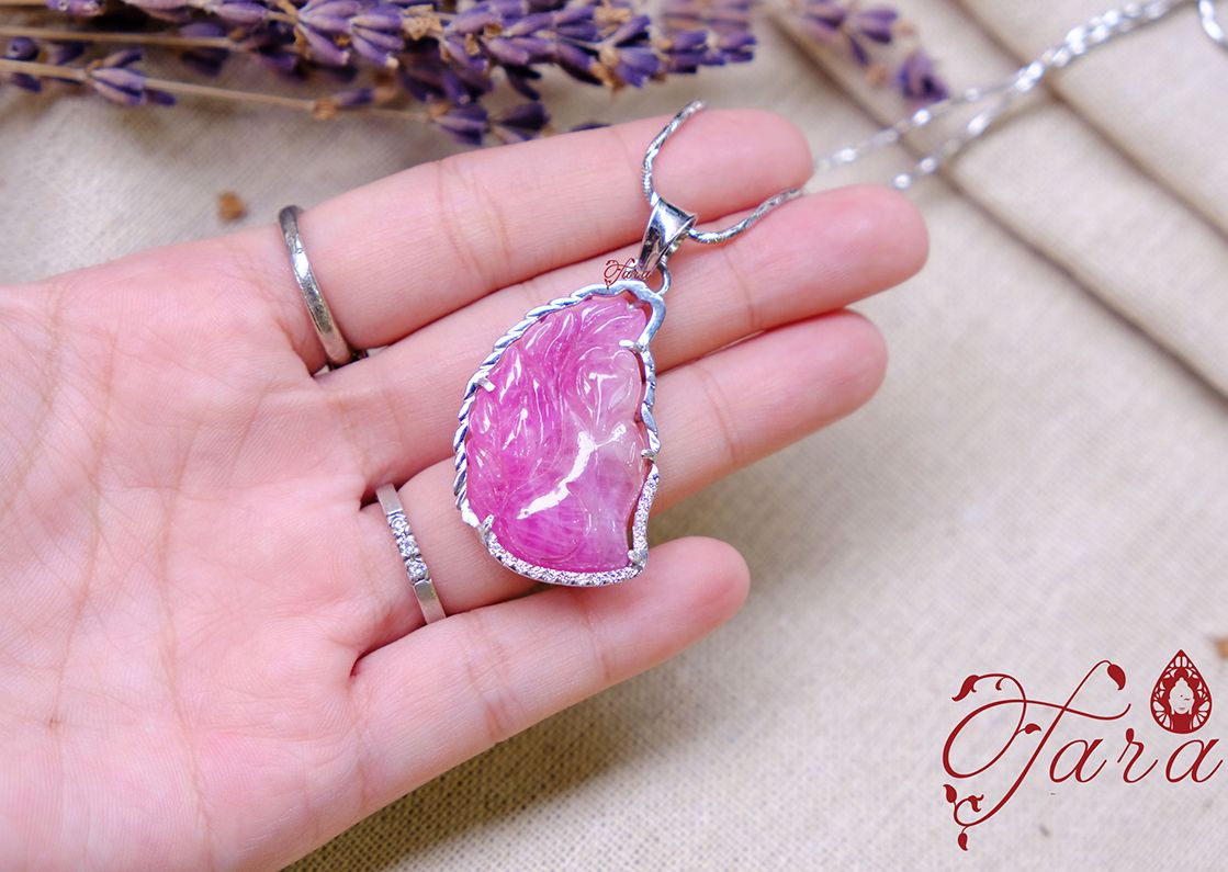  Dây chuyền Bạc cao cấp và Hồ Ly Ruby 